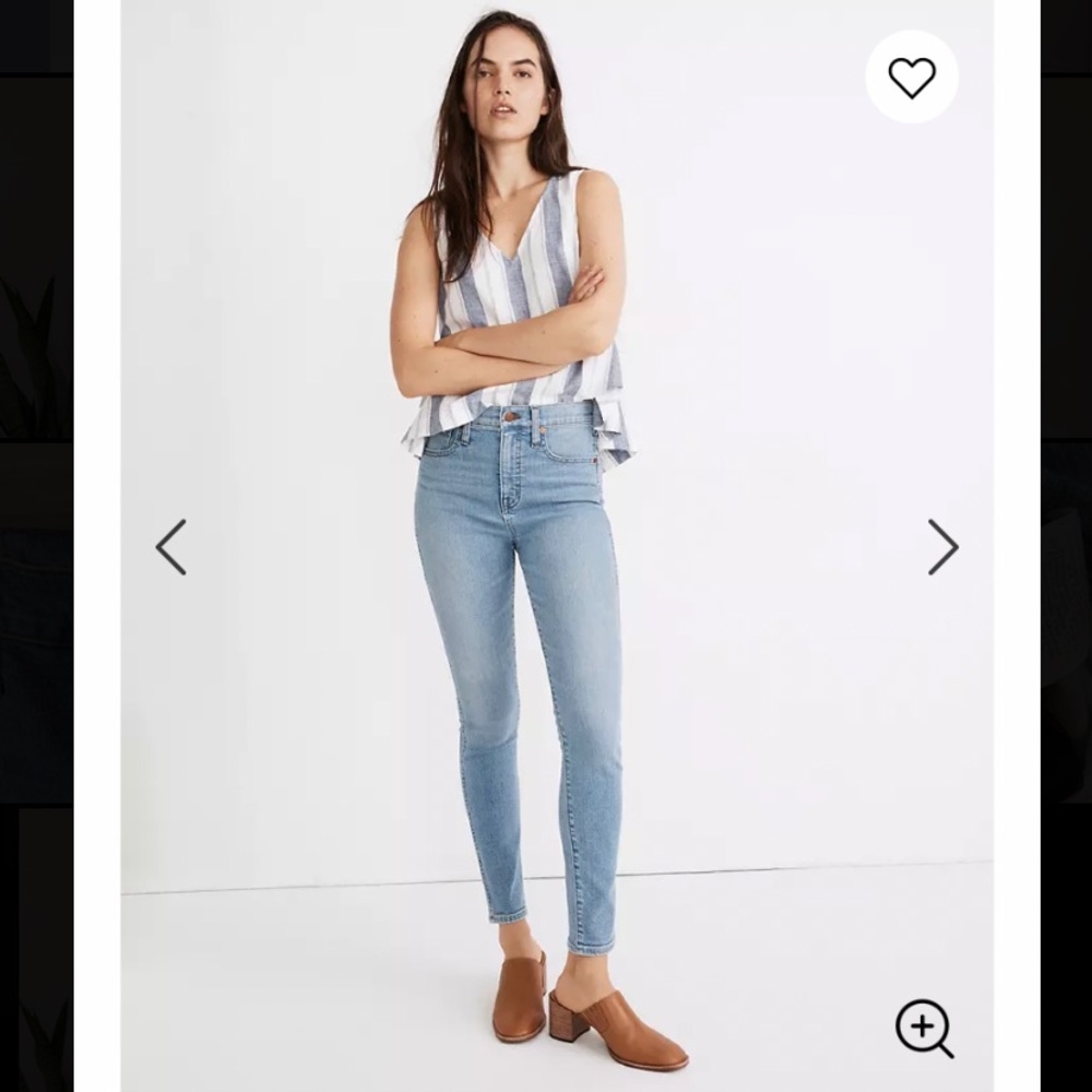 Madewell 9 inch high rise skinny light wash jeans